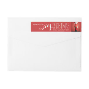 Merry Holiday Wishes Holiday Photo Address Label