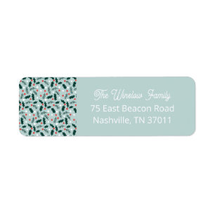 Merry Holly Days Return Address Label