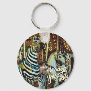 Merry Horse and Zebra Amaze Yourself Keychain