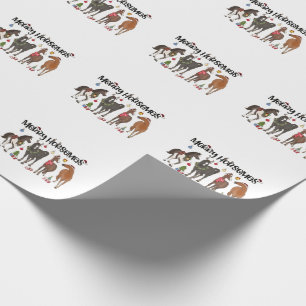 Merry Horsemas Horse Flower Christmas Equine Wrapping Paper