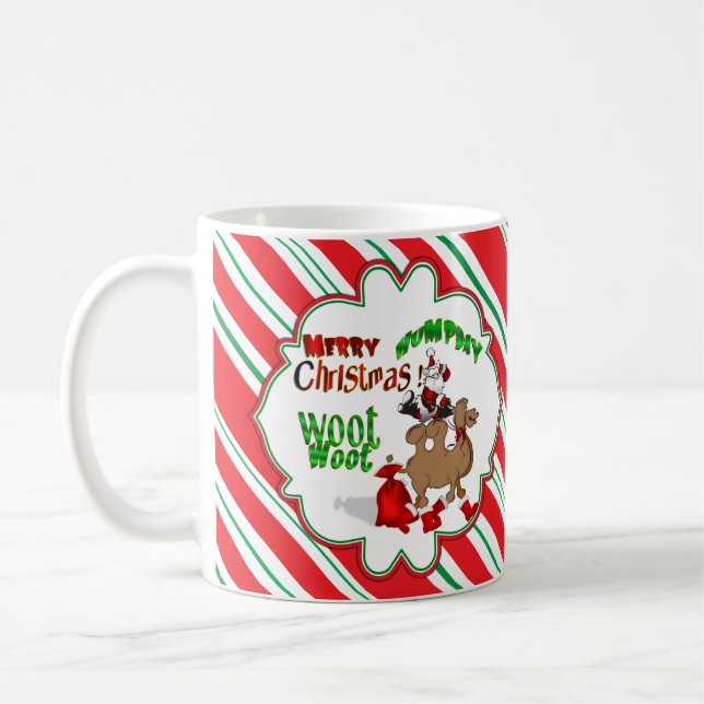Merry Hump Day Camel Christmas Candy Cane Woot Coffee Mug (Left)