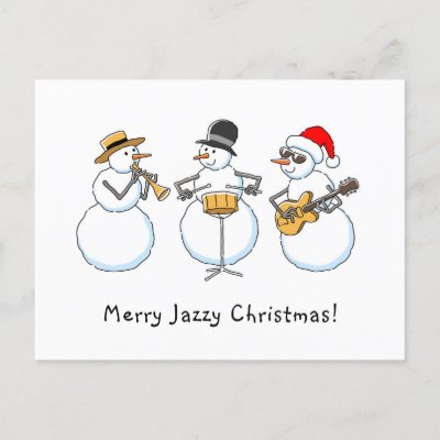 Merry Jazzy Christmas Funny Snowman Jazzband