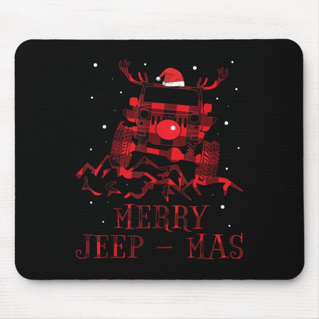 Merry Jeepmas Ugly Christmas Sweater Xmas Gift For Mouse Pad (Front)