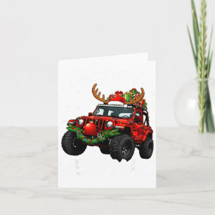 Merry Jeepmas Ugly Light Reindeer Christmas Funny Card