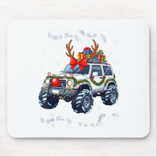 Merry Jeepmas Ugly Light Reindeer Christmas Funny Mouse Pad