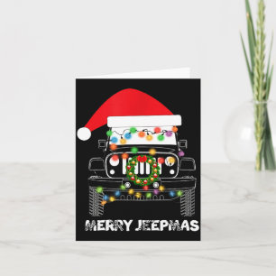 Merry Jeepmas Ugly Light Reindeer Christmas Long S Card