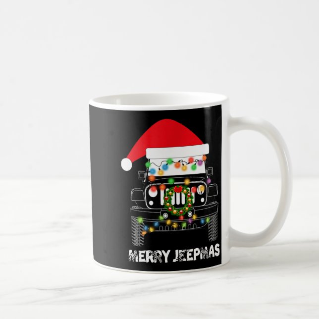 Merry Jeepmas Ugly Light Reindeer Christmas Long S Coffee Mug (Right)