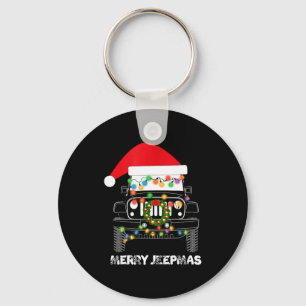 Merry Jeepmas Ugly Light Reindeer Christmas Long S Keychain
