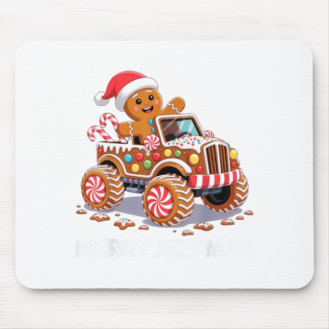 Merry Jeepmas Ugly Light Reindeer Christmas  Mouse Pad (Front)