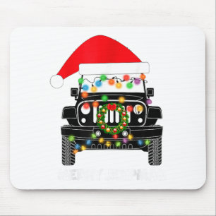 Merry Jeepmas Ugly Light Reindeer Christmas  Mouse Pad
