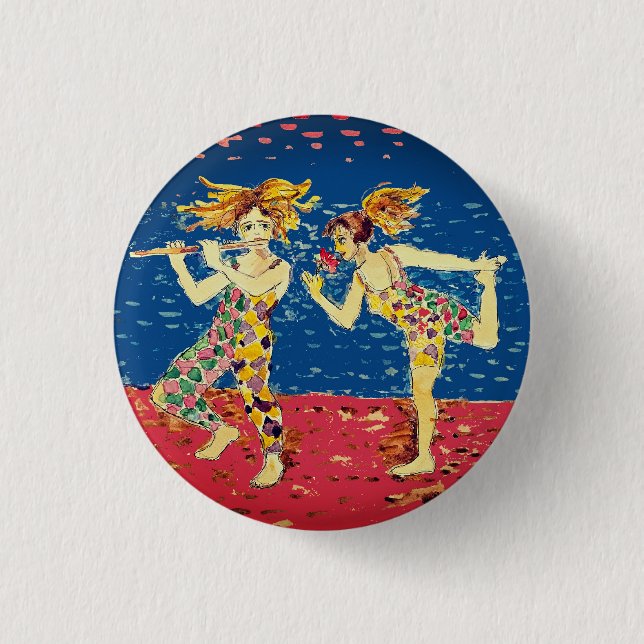 Merry jesters 1 inch round button (Front)