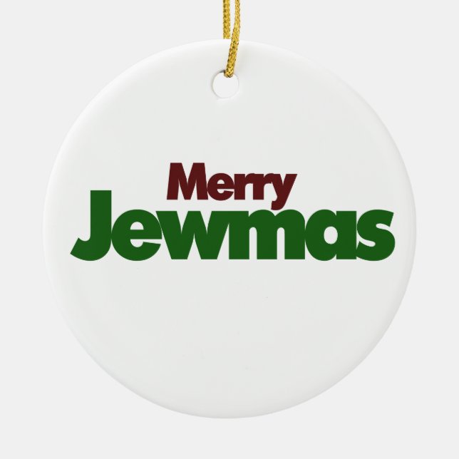 Merry Jewmas Ceramic Ornament (Front)