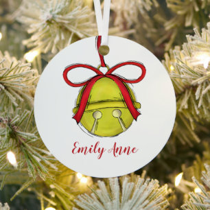 Merry jingle Bells Fun Photo Personalized Metal Ornament