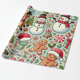 merry jolly christmas wrapping paper