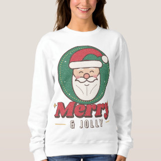 Merry & Jolly Retro Santa Christmas Sweatshirt