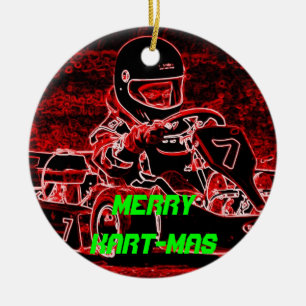 Merry Kart-Mas Ceramic Ornament