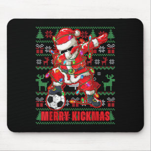 Merry Kickmas Christmas Soccer Ball Ugly Youth Swe Mouse Pad