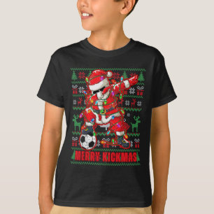 Merry Kickmas Christmas Soccer Ball Ugly Youth Swe T-Shirt