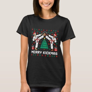 Merry Kickmas Funny Karate Jiu Jitsu Ugly Christma T-Shirt