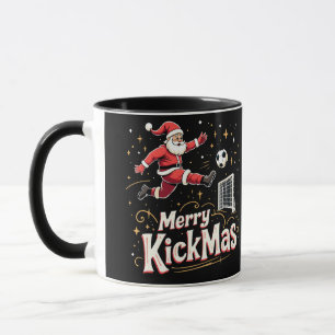 Merry Kickmas Funny Santa Claus Soccer Lovers Mug