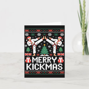 Merry Kickmas Karate Jiu Jitsu Ugly Christmas Desi Card