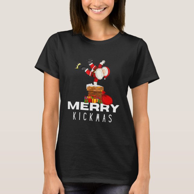 Merry Kickmas   Karate Santa Family Matching Pajam T-Shirt (Front)