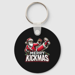 Merry Kickmas Karate Santa Martial Arts Christmas Keychain