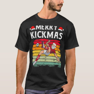 Merry Kickmas Soccer  Football Player Christmas De T-Shirt