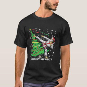 Merry Kickmas Xmas Santa Taekwondo Christmas Tree  T-Shirt