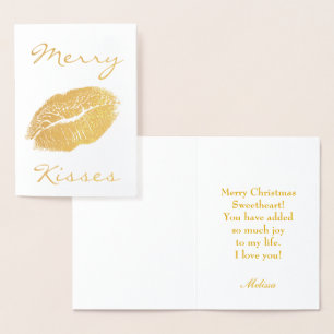 Merry Kisses Foil Card
