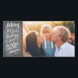 Merry Kisses Holiday Wishes Typography Photo<br><div class="desc">Spread cheer this year this modern and chic holiday photo card that features one-of-a-kind hand lettered typography. It says "Merry Kisses and warm holiday wishes" on a chalkboard background.</div>