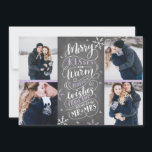 Merry Kisses Warm Wishes Save Date 4-Photo Lilac Save The Date<br><div class="desc">This modern and chic holiday photo card doubles as a save the date card for the newly engaged couple. The front features 4 of your photos accented by hand drawn snowflakes and hand lettered typography that says "Merry Kisses and Warm Holiday Wishes From The Soon To Be Mr. and Mrs."...</div>