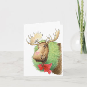 Merry Kissmoose! Moose Christmas Card
