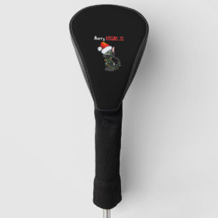 Merry Kissmy..ss Black Cat Christmas Lights Cat In Golf Head Cover