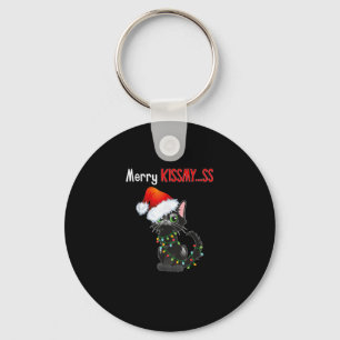 Merry Kissmy..ss Black Cat Christmas Lights Cat In Keychain