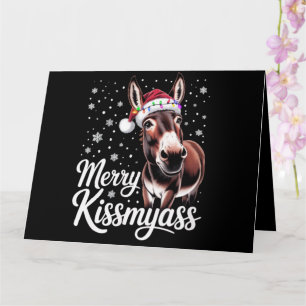Merry Kissmyass Donkey Sarcastic Xmas Funny Pajama Card