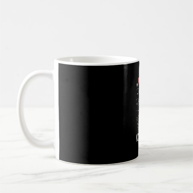Merry Kissmyass Funny Cat Christmas Lights Premium Coffee Mug (Left)