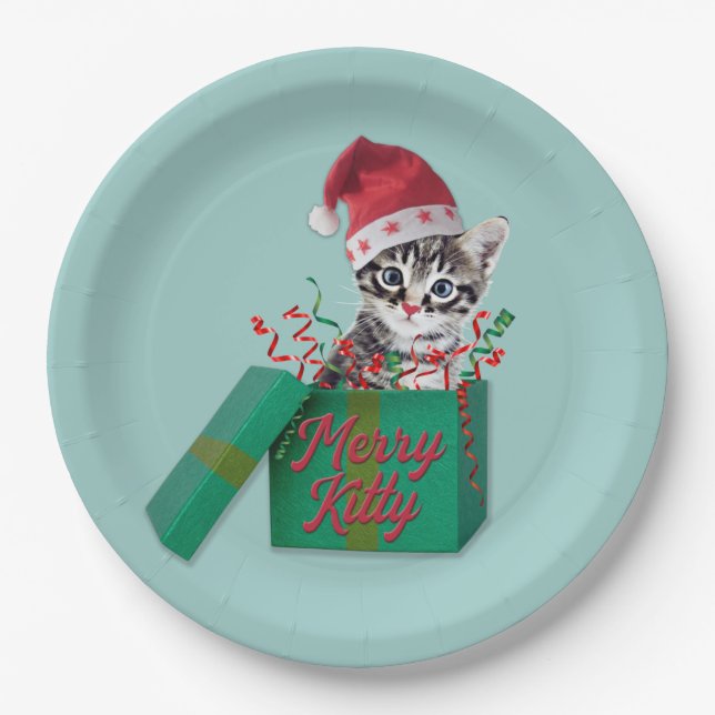Merry Kitty, Merry Christmas Paper Plate (Front)