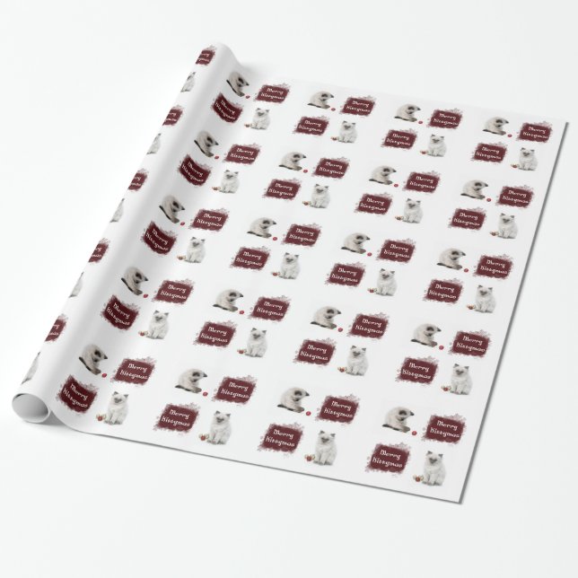 Merry Kittymas wrapping paper (Unrolled)