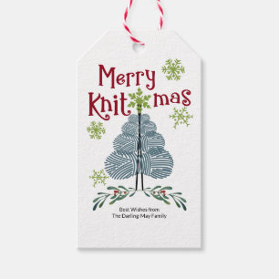 Merry Knitmas Knitting Theme Christmas Gift Tags