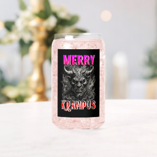 Merry Krampus Can Glass