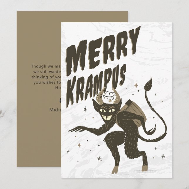 Merry Krampus Christmas Holiday Card (Front/Back)