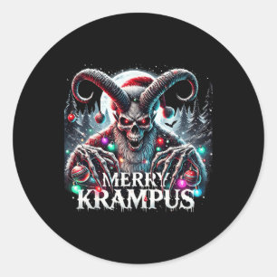 Merry Krampus Christmas Krampus Is Coming To Town Classic Round Sticker
