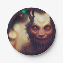Merry Krampus Christmas Party Plates & Bowls