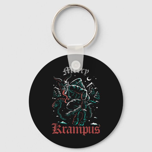 Merry Krampus Christmas Xmas Horror Ugly  Evil Paj Keychain (Front)