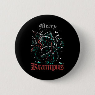 Merry Krampus Christmas Xmas Horror Ugly Evil Paja 2 Inch Round Button