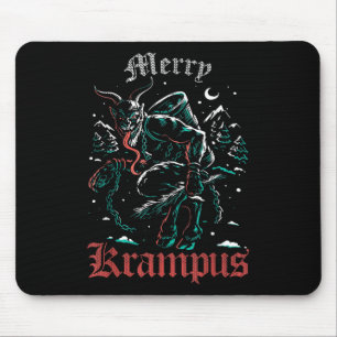 Merry Krampus Christmas Xmas Horror Ugly Evil Paja Mouse Pad