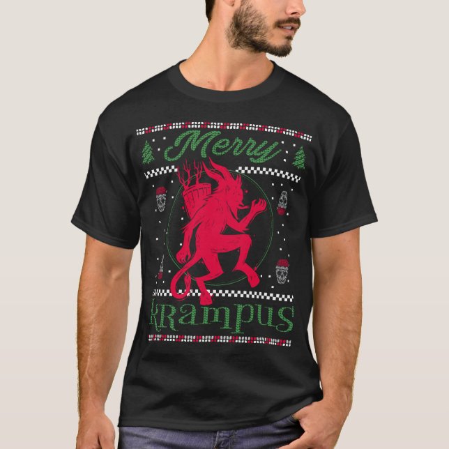 Merry Krampus Christmas Xmas Horror Ugly Sweater (Front)