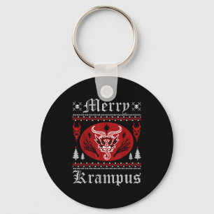 Merry Krampus Christmas Xmas Horror Ugly Sweater E Keychain