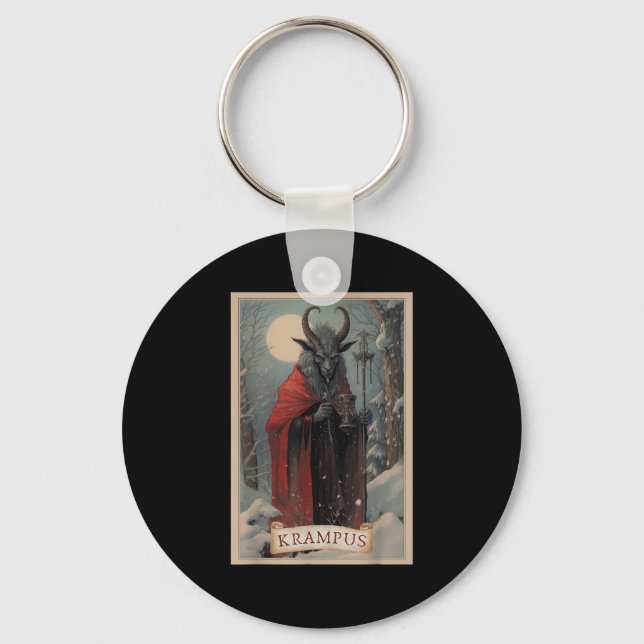 Merry Krampus Christmas Xmas Horror Ugly Sweater E Keychain (Front)